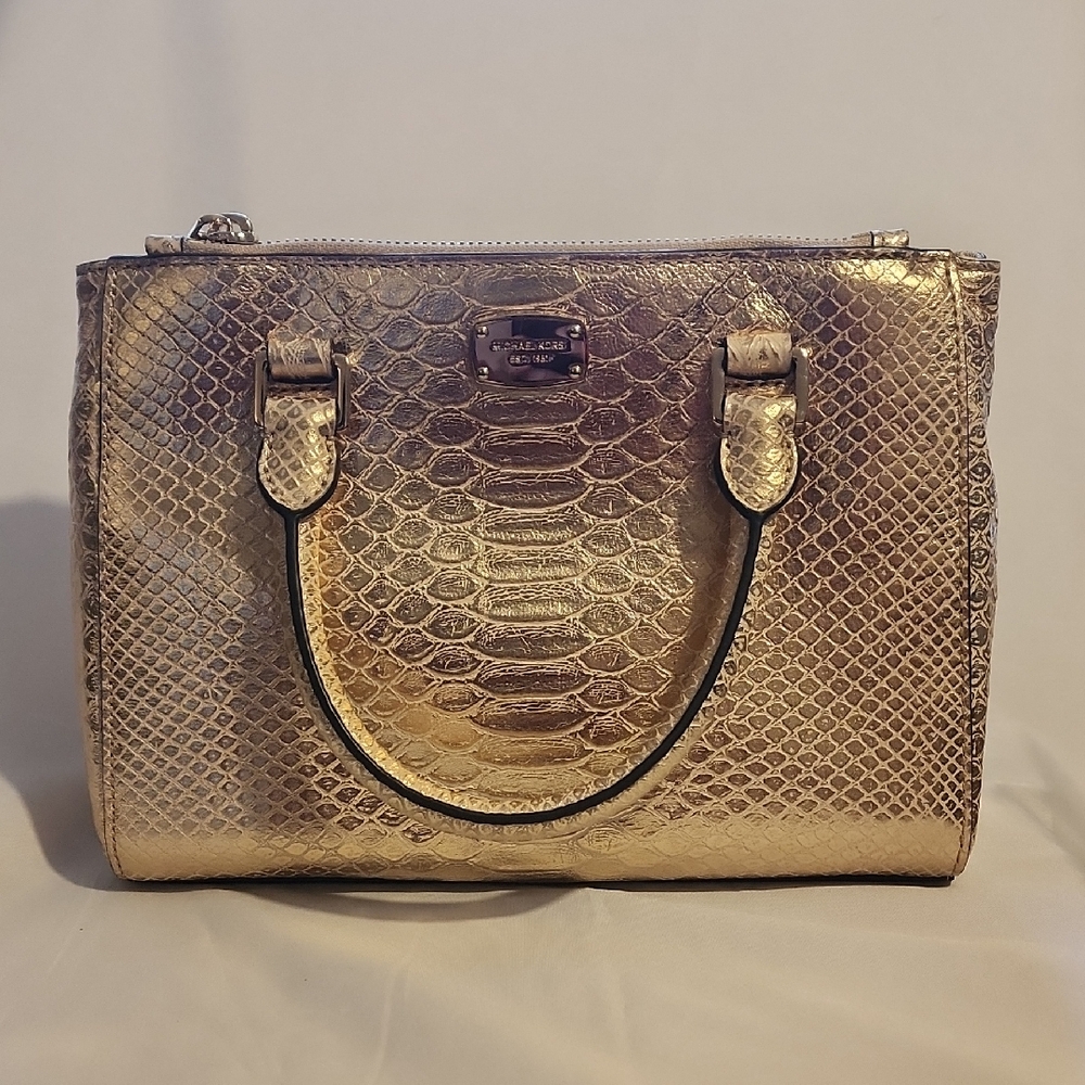 Michael Kors Gold Satchel Bag